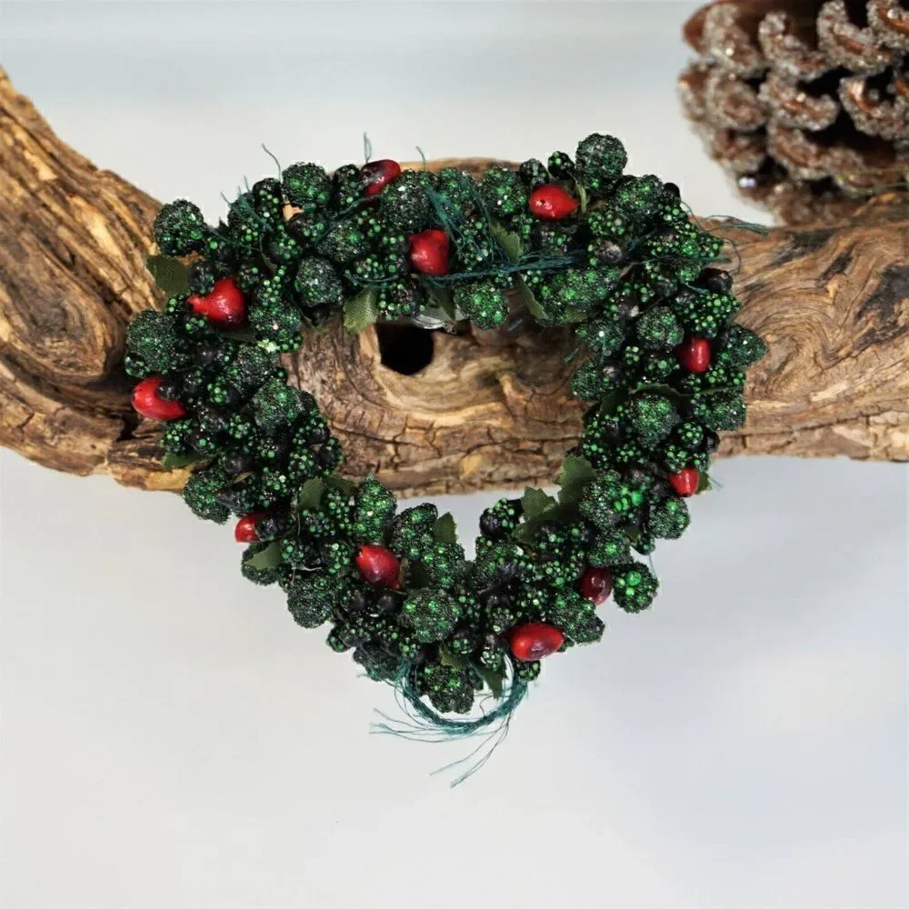 Christmas Candle Rings Green Red Round And Heart Shape Set Of 2 Holiday Decor